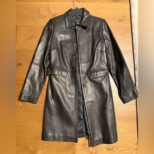 Vintage Frenchi Black Lambskin Leather Coat